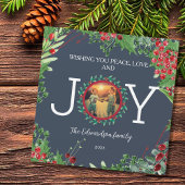 冬の植物の喜び写真クリスマス磁気カード