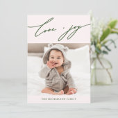 冬の植物の愛と喜びのスクリプトの写真 シーズンカード (スタンド正面)