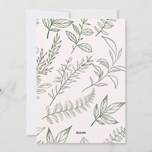 冬の植物の愛と喜びのスクリプトの写真 シーズンカード (裏面)