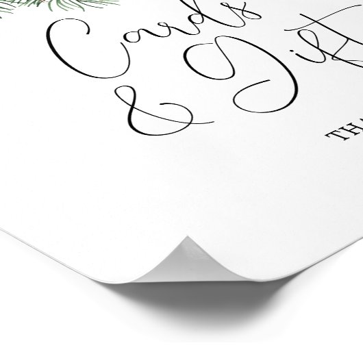 冬の植物の結婚式のカード&ギフト ポスター (角)