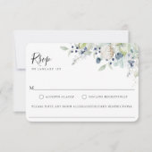 冬の植物の結婚式　食物アレルギーへの返信カード 出欠カード (正面)