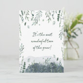 冬の植物の緑のクリスマスフォト シーズンカード (スタンド正面)