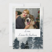 冬の植物の緑のクリスマスフォト シーズンカード (裏面)