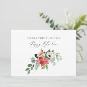 冬の植物の緑のメリークリスマス シーズンカード (スタンド正面)