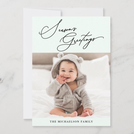 冬の植物の緑の季節の挨拶の写真 シーズンカード (正面)