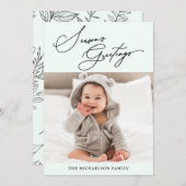 冬の植物の緑の季節の挨拶の写真 シーズンカード (正面/裏面)