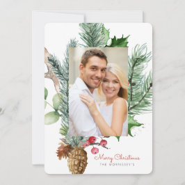 冬の植物の緑2フォトフラット シーズンカード