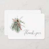 冬の植物の花束 サンキューカード (正面/裏面)