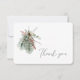 冬の植物の花束 サンキューカード