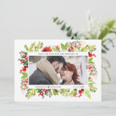 冬の植物の葉の赤い水彩写真 セーブザデート (スタンド正面)