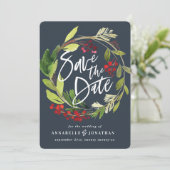 冬の植物の葉の赤い緑の救色 セーブザデート (スタンド正面)