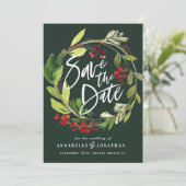 冬の植物の葉の赤い緑の救色 セーブザデート (スタンド正面)