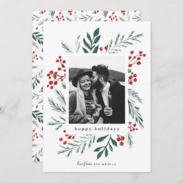 冬の植物クリスマスフォトクラシックカラー シーズンカード