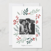 冬の植物クリスマスフォトクラシックカラー シーズンカード (正面)