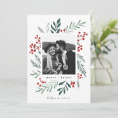 冬の植物クリスマスフォトクラシックカラー シーズンカード (スタンド正面)