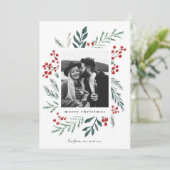 冬の植物クリスマスフォトクラシックカラー シーズンカード (スタンド正面)