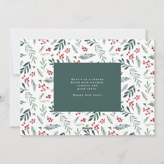 冬の植物クリスマスフォトグリーンの風景 シーズンカード (裏面)