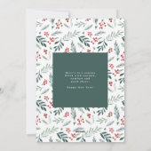 冬の植物クリスマスフォトグリーンハッピークリスマスイベント シーズンカード (裏面)