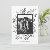 冬の植物クリスマスフォトモノクロ シーズンカード (スタンド正面)