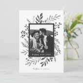 冬の植物クリスマスフォトモノクロ シーズンカード (スタンド正面)