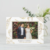 冬の植物ハッピーホリデーズフォト シーズンカード (スタンド正面)