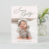 冬の植物ピンク・シーズンの挨拶の写真 シーズンカード (スタンド正面)