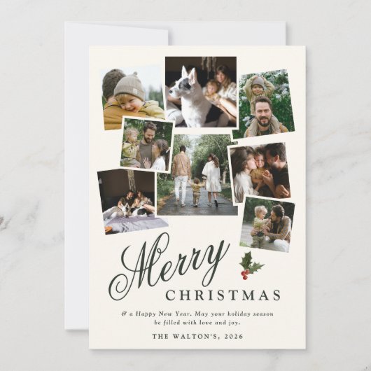 冬の植物フェスティバルクリスマスフォトコラージュ シーズンカード (正面)