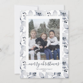 冬の植物フォトメリークリスマスカード シーズンカード