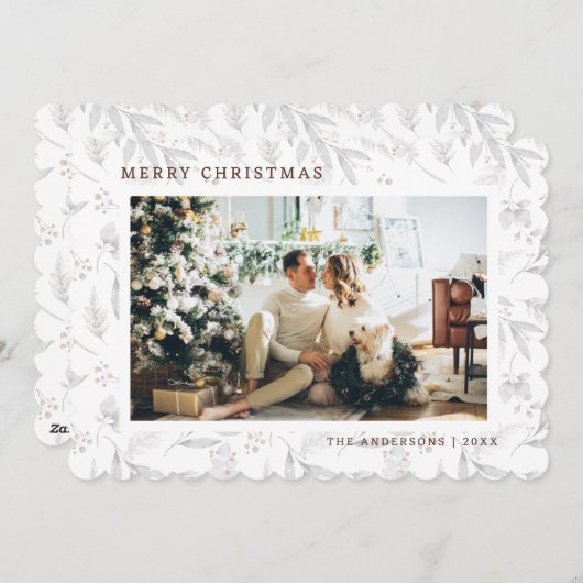 冬の植物フォトメリークリスマスカード シーズンカード (正面/裏面)