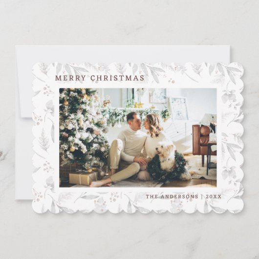 冬の植物フォトメリークリスマスカード シーズンカード (正面)