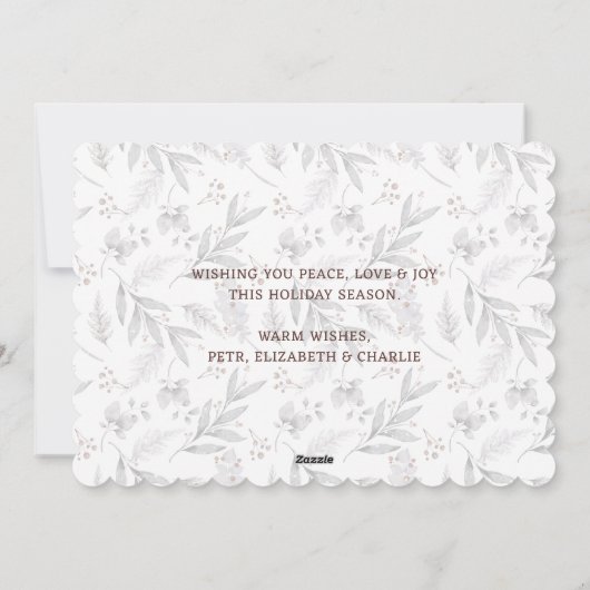 冬の植物フォトメリークリスマスカード シーズンカード (裏面)