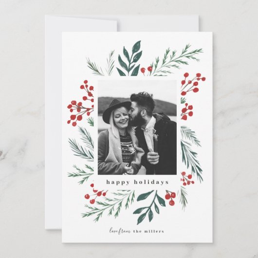 冬の植物モチーフ エレガントなクリスマス写真 (正面)