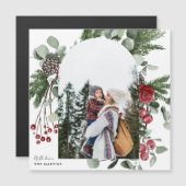 冬の植物写真アーチクリスマスマグネット (正面/裏面)