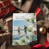 冬の植物写真カスタムメリークリスマス シーズンカード