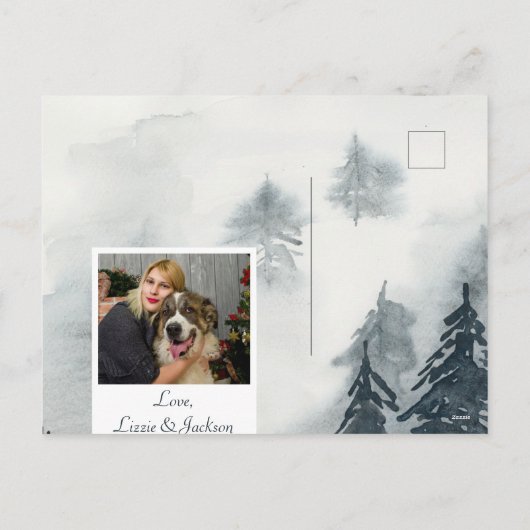 冬の植物園のクリスマス写真 シーズンポストカード (裏面)