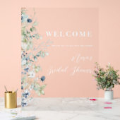 冬の植物境界ブライダルシャワーウェルカム アクリルサイン (ウェディング)