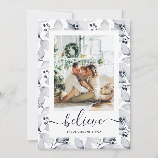 冬の植物学の写真信じ,クリスマスカード シーズンカード (正面)