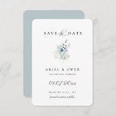 冬の植物学の日付を保存 案内状 (正面/裏面)