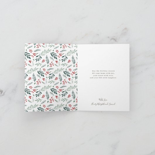 冬の植物学エレガントのクリスマス写真 ノートカード (内部)