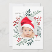 冬の植物学エレガントのクリスマス数々の写真 シーズンカード (正面)