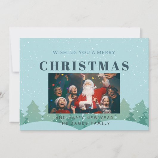 冬の植物学エレガント，フォトクリスマスホリダ シーズンカード (正面)