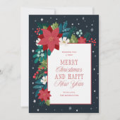 冬の植物学カラフルのメリークリスマス シーズンカード (正面)