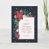 冬の植物学カラフルのメリークリスマス シーズンカード (正面)