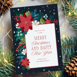 冬の植物学カラフルのメリークリスマス シーズンカード