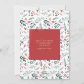 冬の植物学クリスマスフォトレッドニューイヤー シーズンカード (裏面)