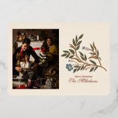 冬の植物学クリスマスフォト 箔シーズンカード (正面)