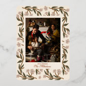 冬の植物学クリスマスフォト 箔シーズンカード (正面)