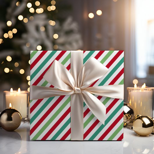 冬の植物学ストライプ水玉模様 ラッピングペーパーシート