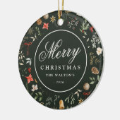 冬の植物学フェスティバルメリークリスマス セラミックオーナメント (左)