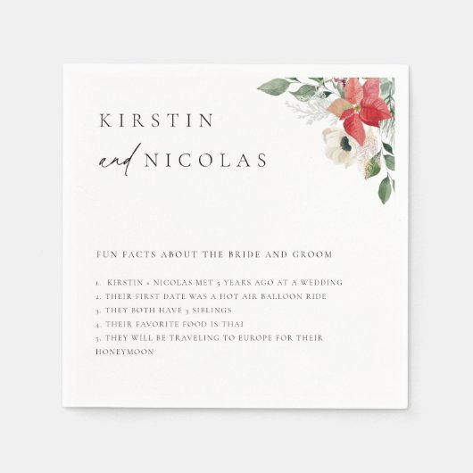 冬の植物学フローラおもしろいの事実 スタンダードカクテルナプキン (正面)